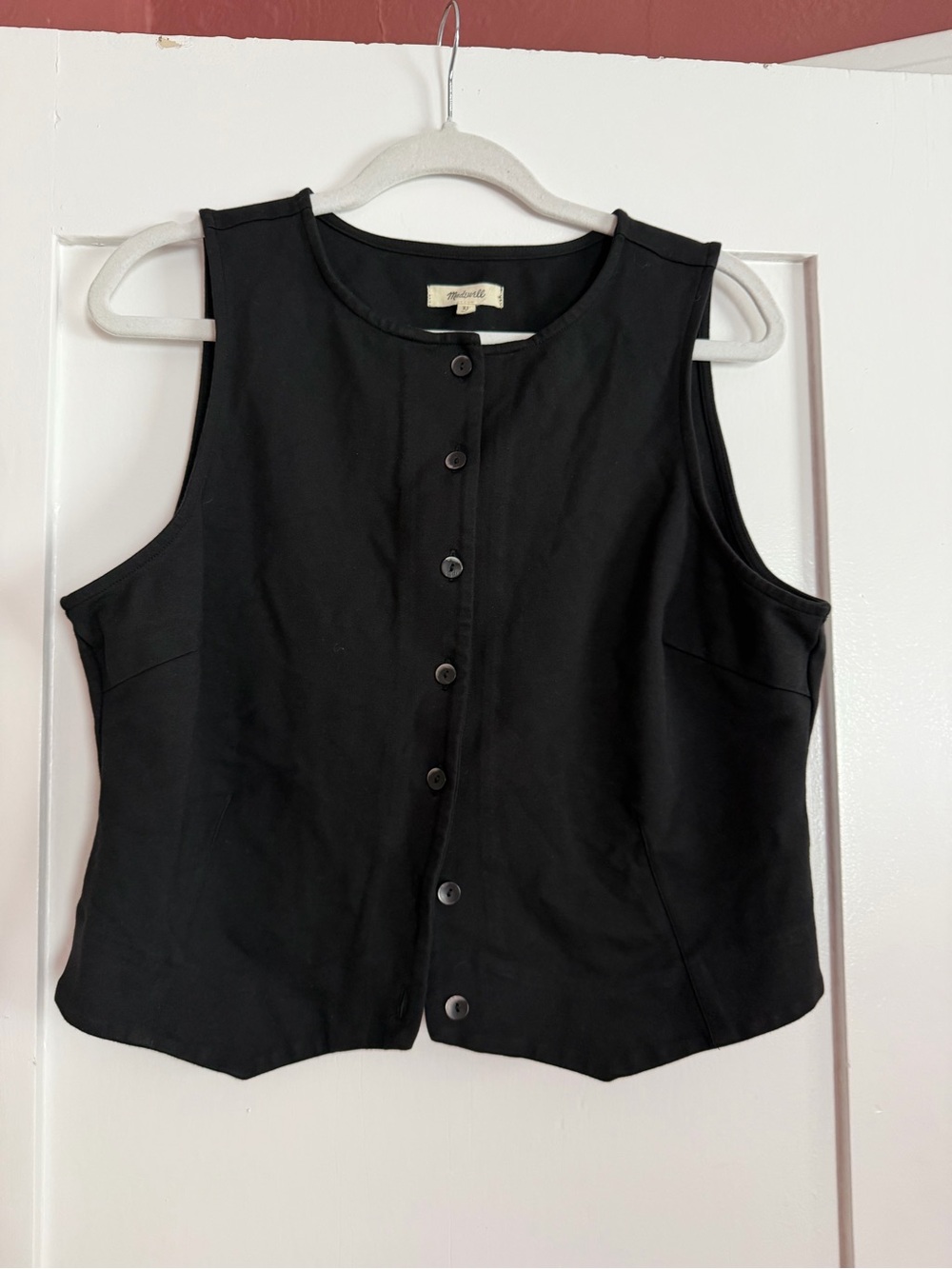 Madewell Black Sleeveless Button-Front Vest Top